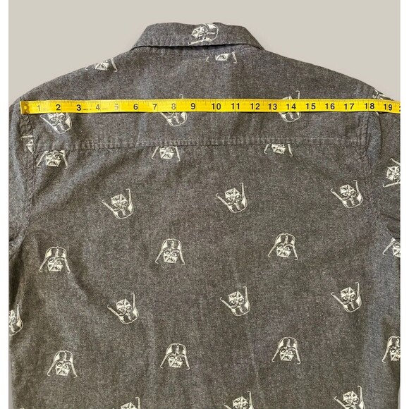 Star Wars Darth Vadar Men's Casual Button Down Shirt Size Medium Gray - Picture 15 of 16
